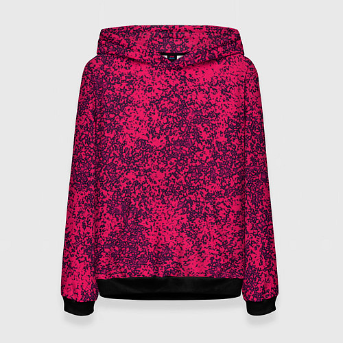 Женская толстовка Насыщенный розовый текстура / 3D-Черный – фото 1