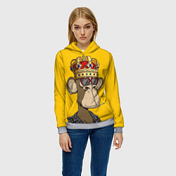 Толстовка-худи женская NFT ape king, цвет: 3D-меланж — фото 2