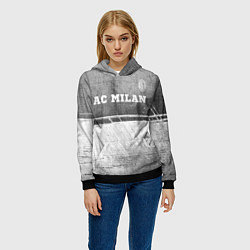 Толстовка-худи женская AC Milan - grey gradient посередине, цвет: 3D-черный — фото 2