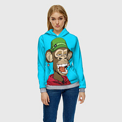 Толстовка-худи женская NFT smile ape, цвет: 3D-меланж — фото 2