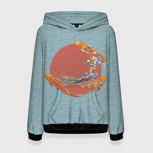 Женская толстовка Рыба карпы кои / 3D-Черный – фото 1