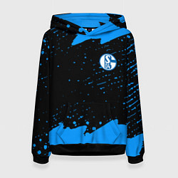Толстовка-худи женская Schalke 04 fc blue color, цвет: 3D-черный
