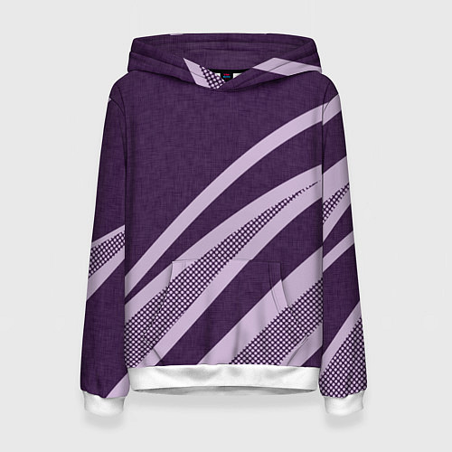 Женская толстовка Фиолетовый абстрактный с полосой / 3D-Белый – фото 1