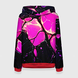Толстовка-худи женская Розовые пятна в текстуре, цвет: 3D-красный