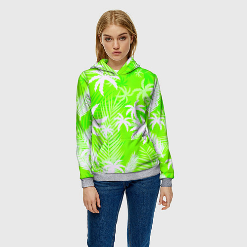 Женская толстовка Кислотные тропики / 3D-Меланж – фото 3