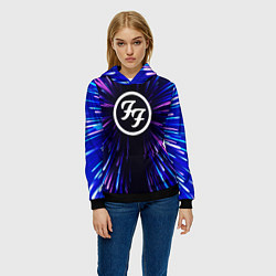 Толстовка-худи женская Foo Fighters neon energy, цвет: 3D-черный — фото 2