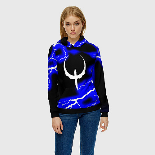 Женская толстовка Quake молнии шторм / 3D-Черный – фото 3