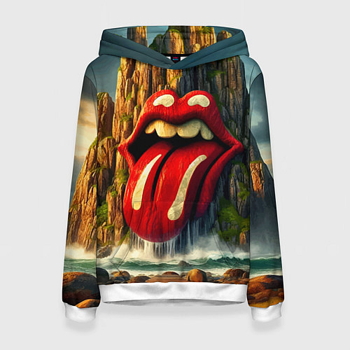 Женская толстовка Rolling Stones - sea rocks / 3D-Белый – фото 1