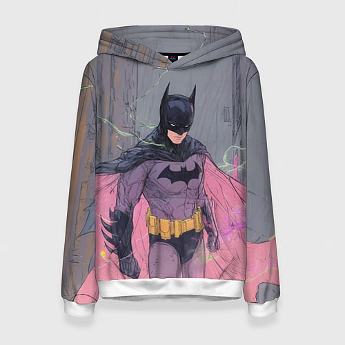 Женская толстовка Бэтмен с розовым плащом / 3D-Белый – фото 1