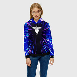 Толстовка-худи женская Bon Jovi neon energy, цвет: 3D-черный — фото 2