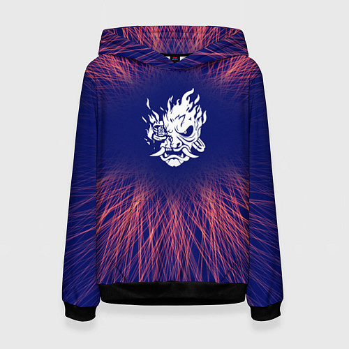 Женская толстовка Cyberpunk 2077 red energy / 3D-Черный – фото 1