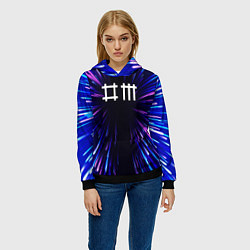 Толстовка-худи женская Depeche Mode neon energy, цвет: 3D-черный — фото 2