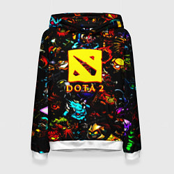 Толстовка-худи женская Dota2 персонажи, цвет: 3D-белый