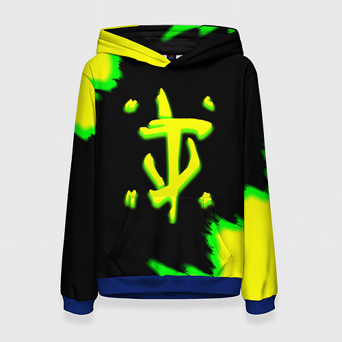 Женская толстовка Doom огненное лого краски / 3D-Синий – фото 1