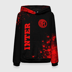 Толстовка-худи женская Inter - red gradient вертикально, цвет: 3D-черный