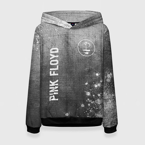 Женская толстовка Pink Floyd - grey gradient вертикально / 3D-Черный – фото 1