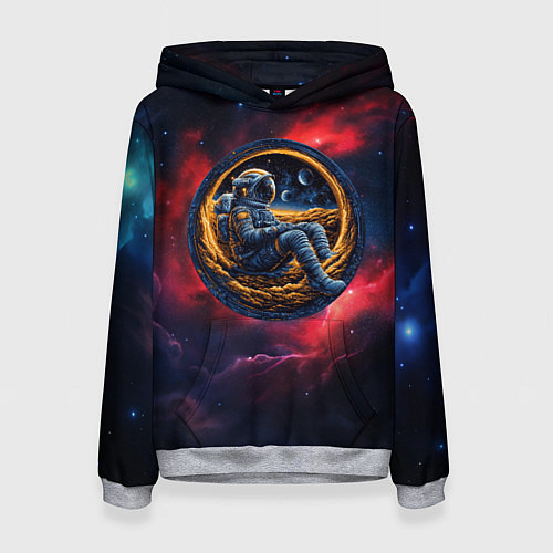 Женская толстовка Космонавт сидит в луне / 3D-Меланж – фото 1