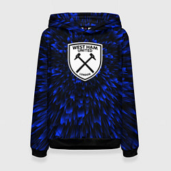 Толстовка-худи женская West Ham blue energy, цвет: 3D-черный