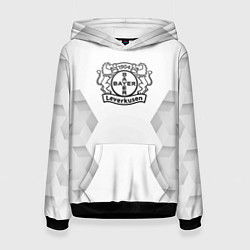 Толстовка-худи женская Bayer 04 white poly, цвет: 3D-черный