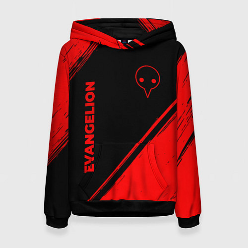 Женская толстовка Evangelion - red gradient вертикально / 3D-Черный – фото 1