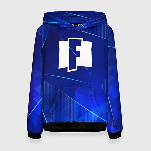 Женская толстовка Fortnite blue poly / 3D-Черный – фото 1