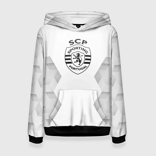 Женская толстовка Sporting white poly / 3D-Черный – фото 1