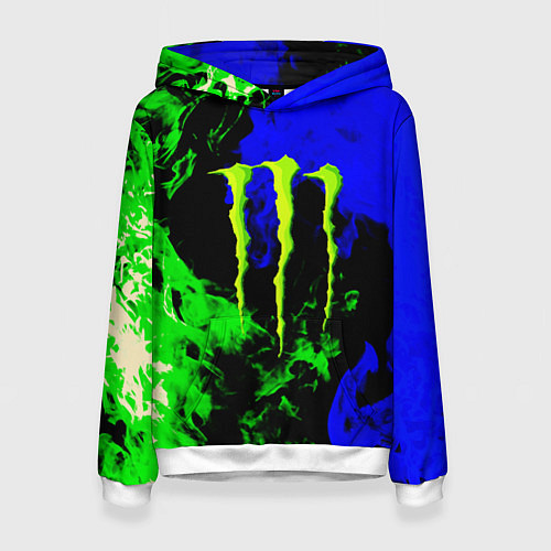 Женская толстовка Monster energy кислотный огонь / 3D-Белый – фото 1