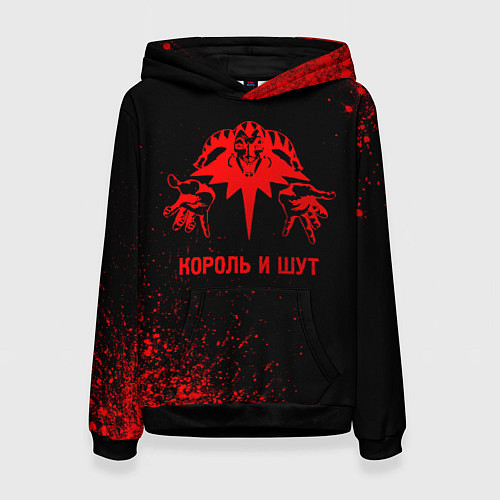 Женская толстовка Король и Шут - red gradient / 3D-Черный – фото 1