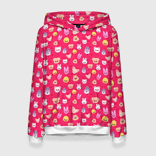 Женская толстовка Skzoo pattern pink / 3D-Белый – фото 1