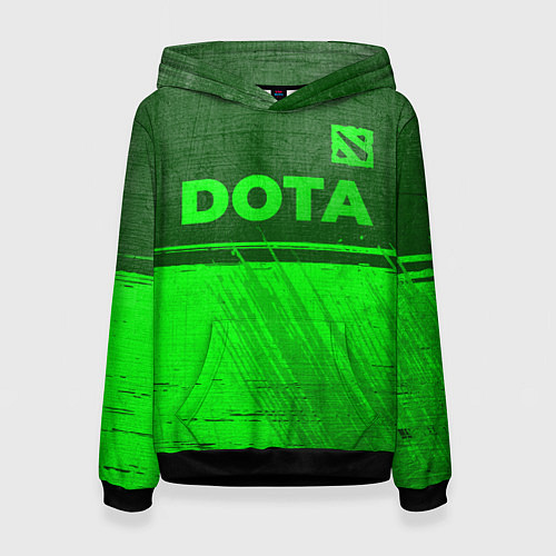 Женская толстовка Dota - green gradient посередине / 3D-Черный – фото 1