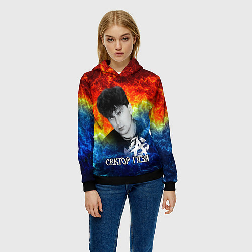 Женская толстовка Сектор газа Юрий Хой / 3D-Черный – фото 3