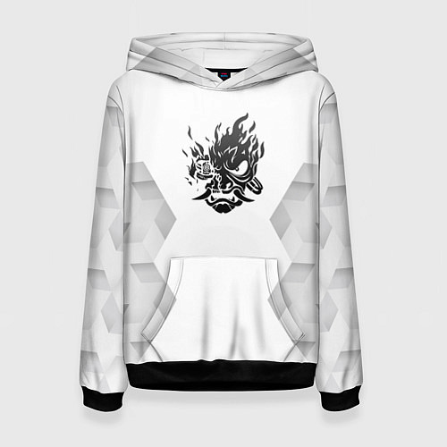 Женская толстовка Cyberpunk 2077 white poly / 3D-Черный – фото 1