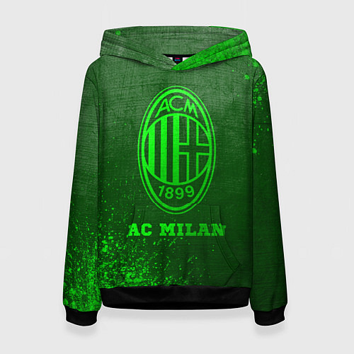 Женская толстовка AC Milan - green gradient / 3D-Черный – фото 1
