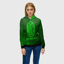 Толстовка-худи женская AC Milan - green gradient, цвет: 3D-черный — фото 2