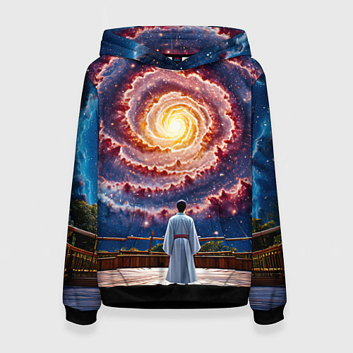 Женская толстовка Айкидоист в космосе / 3D-Черный – фото 1