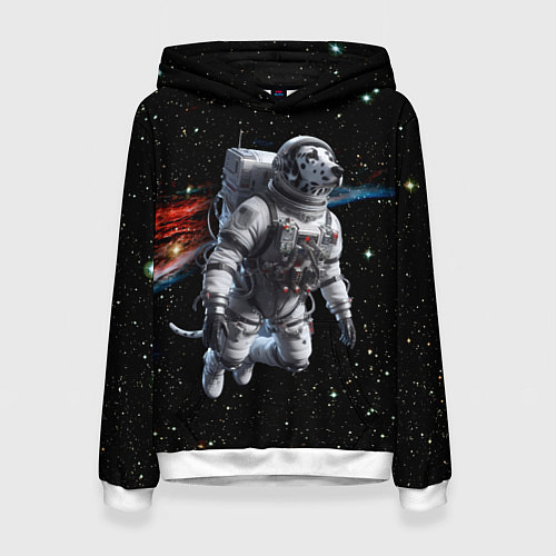 Женская толстовка The dalmatian brave cosmonaut - ai art / 3D-Белый – фото 1