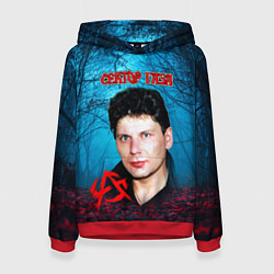 Толстовка-худи женская Сектор газа вечерний лес, цвет: 3D-красный