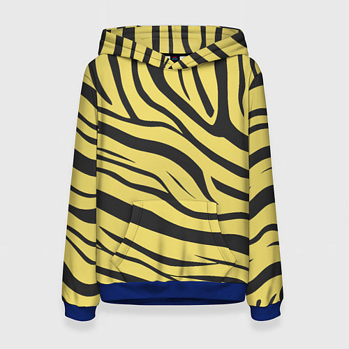 Женская толстовка Светлый тигровый паттерн / 3D-Синий – фото 1