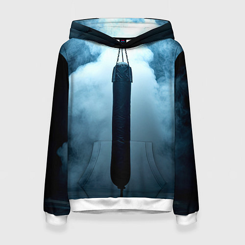 Женская толстовка Боксерская груша в дыму / 3D-Белый – фото 1