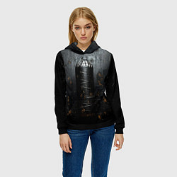 Толстовка-худи женская Черная боксерская груша, цвет: 3D-черный — фото 2
