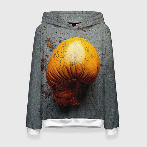 Женская толстовка Желтая боксерская перчатка / 3D-Белый – фото 1