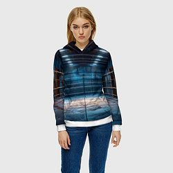 Толстовка-худи женская Бойцовский спортзал, цвет: 3D-белый — фото 2