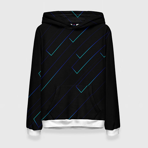 Женская толстовка Color blue black / 3D-Белый – фото 1
