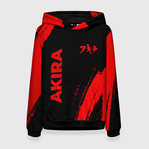 Женская толстовка Akira - red gradient вертикально / 3D-Черный – фото 1