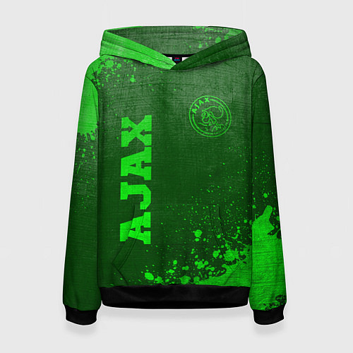 Женская толстовка Ajax - green gradient вертикально / 3D-Черный – фото 1