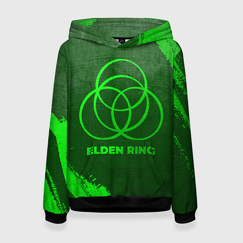 Женская толстовка Elden Ring - green gradient / 3D-Черный – фото 1