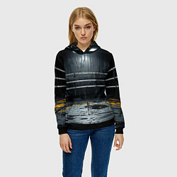 Толстовка-худи женская Черный ринг, цвет: 3D-черный — фото 2