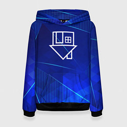 Толстовка-худи женская The Neighbourhood blue poly, цвет: 3D-черный