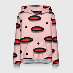 Толстовка-худи женская Круги маркер - паттерн, цвет: 3D-меланж