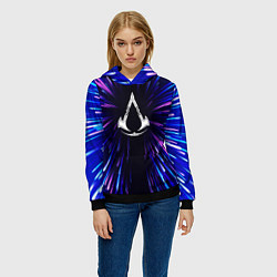 Толстовка-худи женская Assassins Creed neon energy, цвет: 3D-черный — фото 2